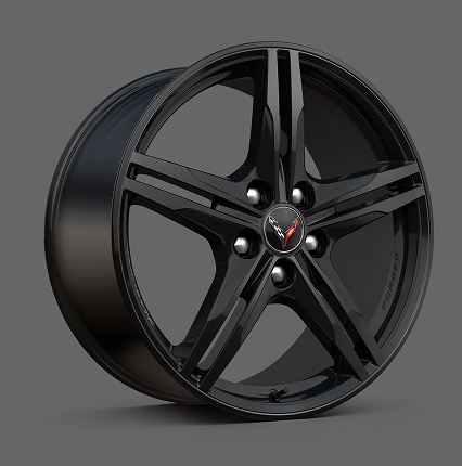 Gloss Black forged-aluminum wheels