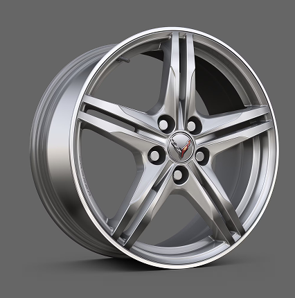 Sterling Silver-painted machined-face forged-aluminum wheels