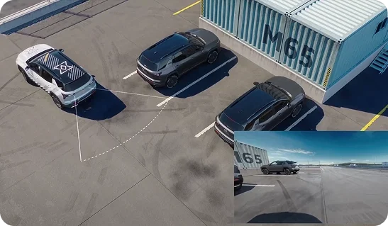 Overhead view of Bolt using front and rear parking sensors