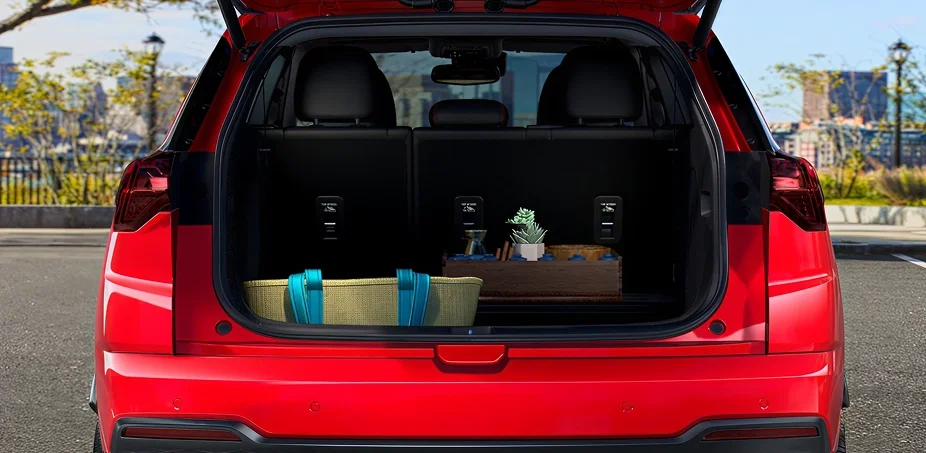 Bolt open underfloor storage compartment revealing 4 cu-ft of hidden space