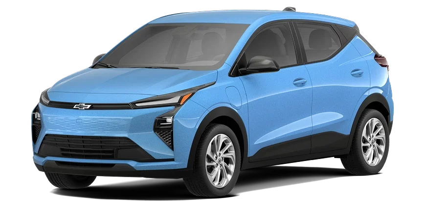 2027 Chevrolet Bolt LT on colorful backdrop